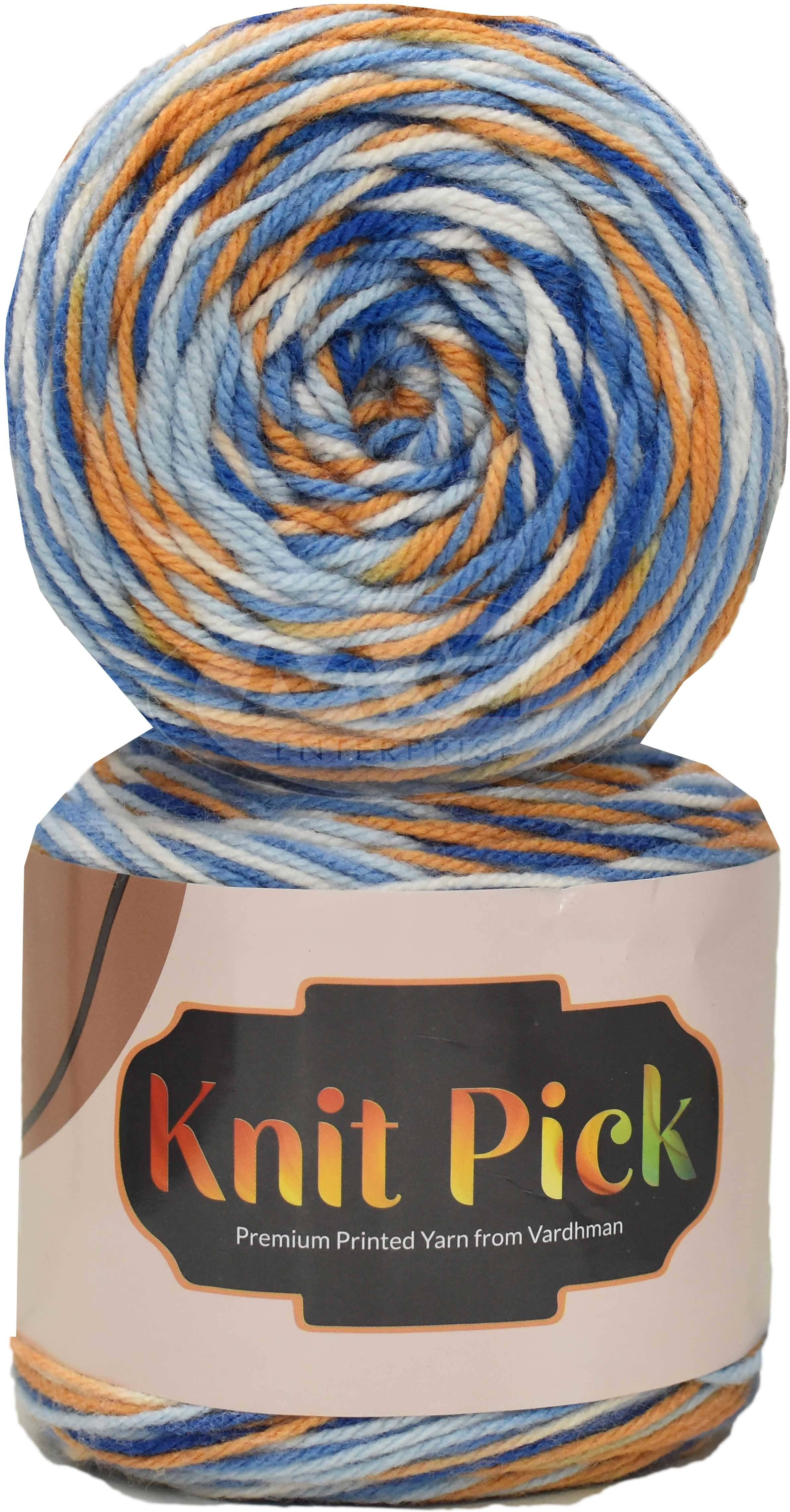     			Vardhman Knit Pick K/K Blue mustard (200 gm)  wool ART - ACDB