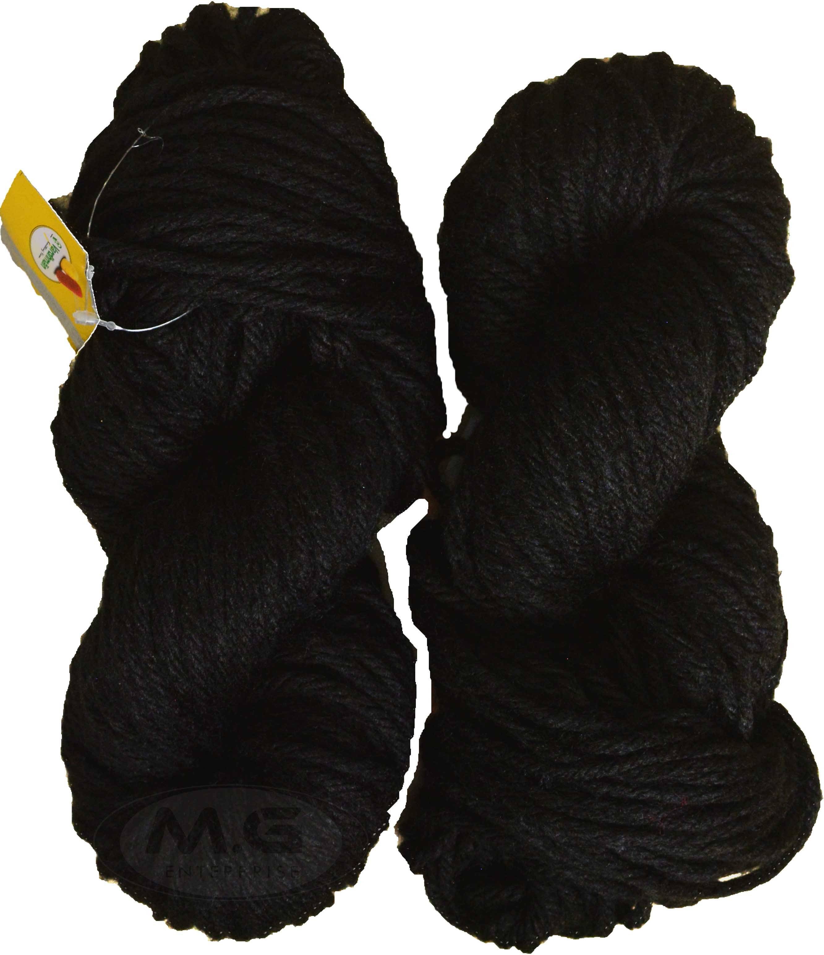     			Vardhman Knitting Yarn Thick Chunky Wool, Black 200 gm K_K ART- CJH