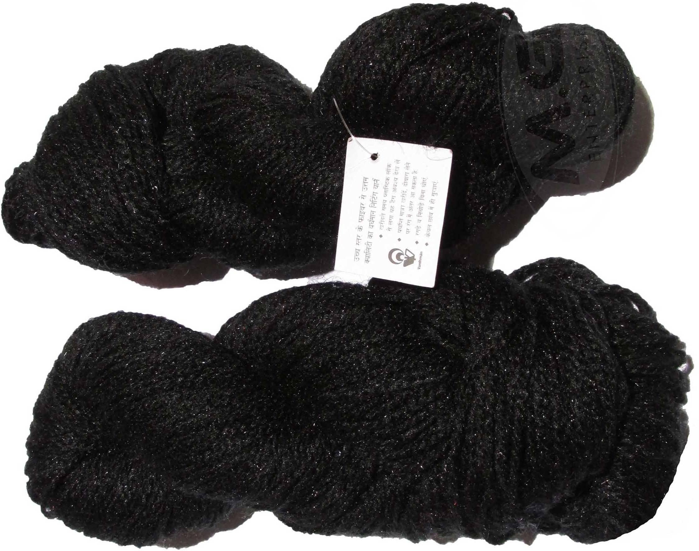     			Vardhman Rabit Excel Black (300 gm)  Wool Hank Hand knitting wool Art-FBE