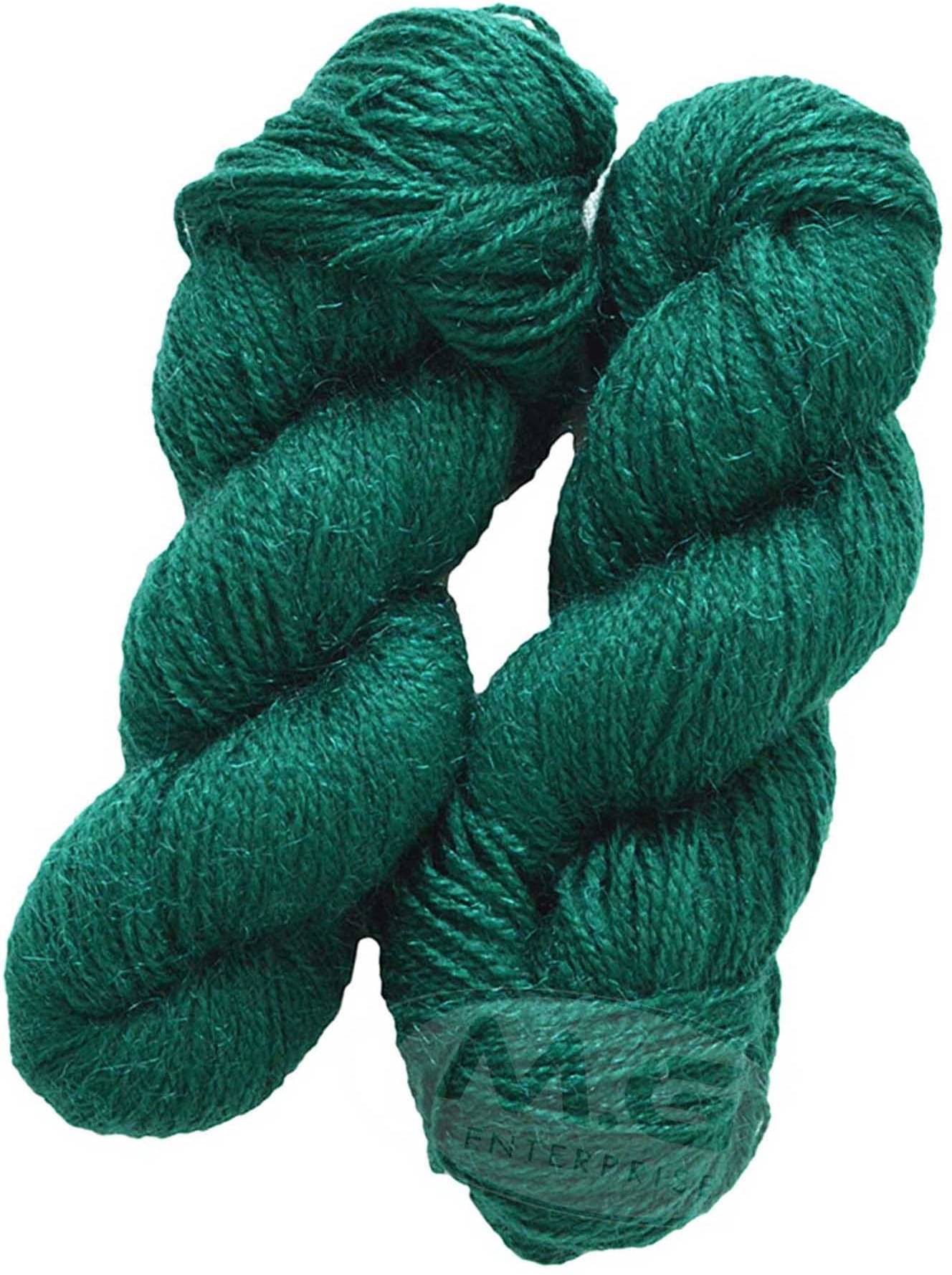     			Vardhman Rabit Excel Dark Green (400 gm)  Wool Hank Hand knitting wool