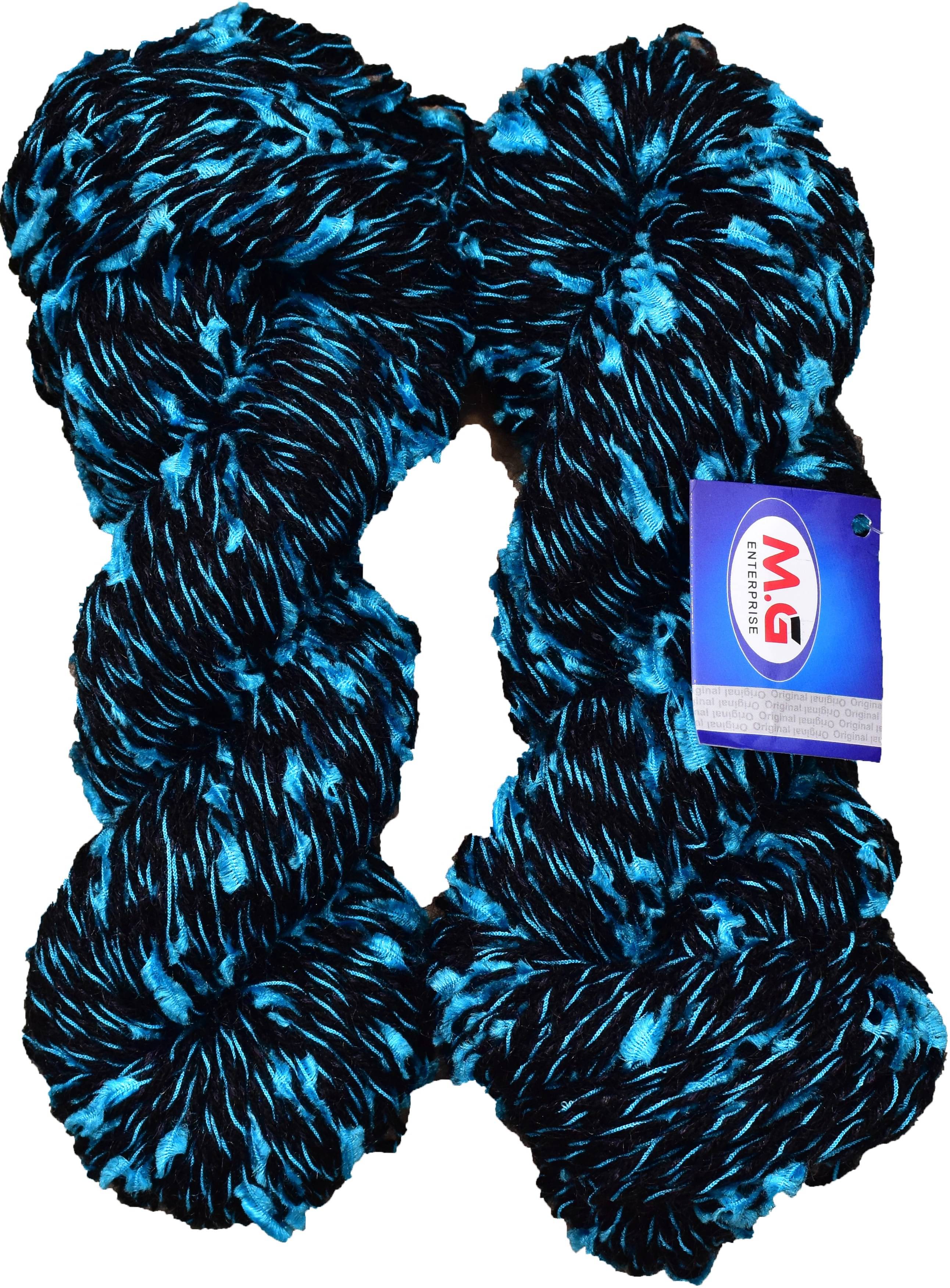     			Veronica Black Blue (200 gm)  Wool Hank Hand knitting wool / Art Craft soft fingering crochet hook yarn, needle knitting yarn thread dyed