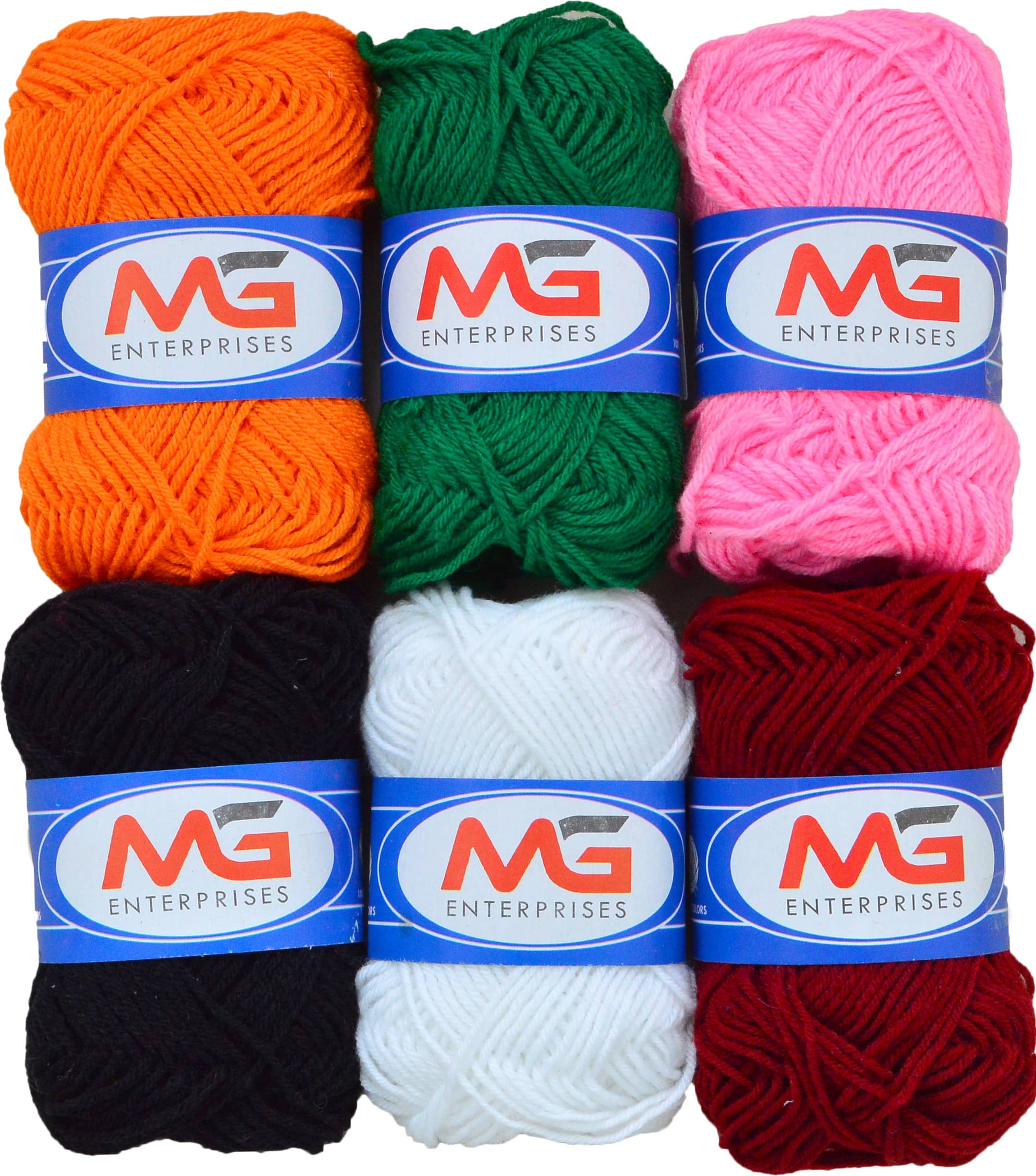 Wool Combo 1 (6 pc) M.G  Wool Ball Hand Knitting Wool/Art Craft  Fingering Crochet Hook Yarn, Needle Knitting Yarn Thread Dyed