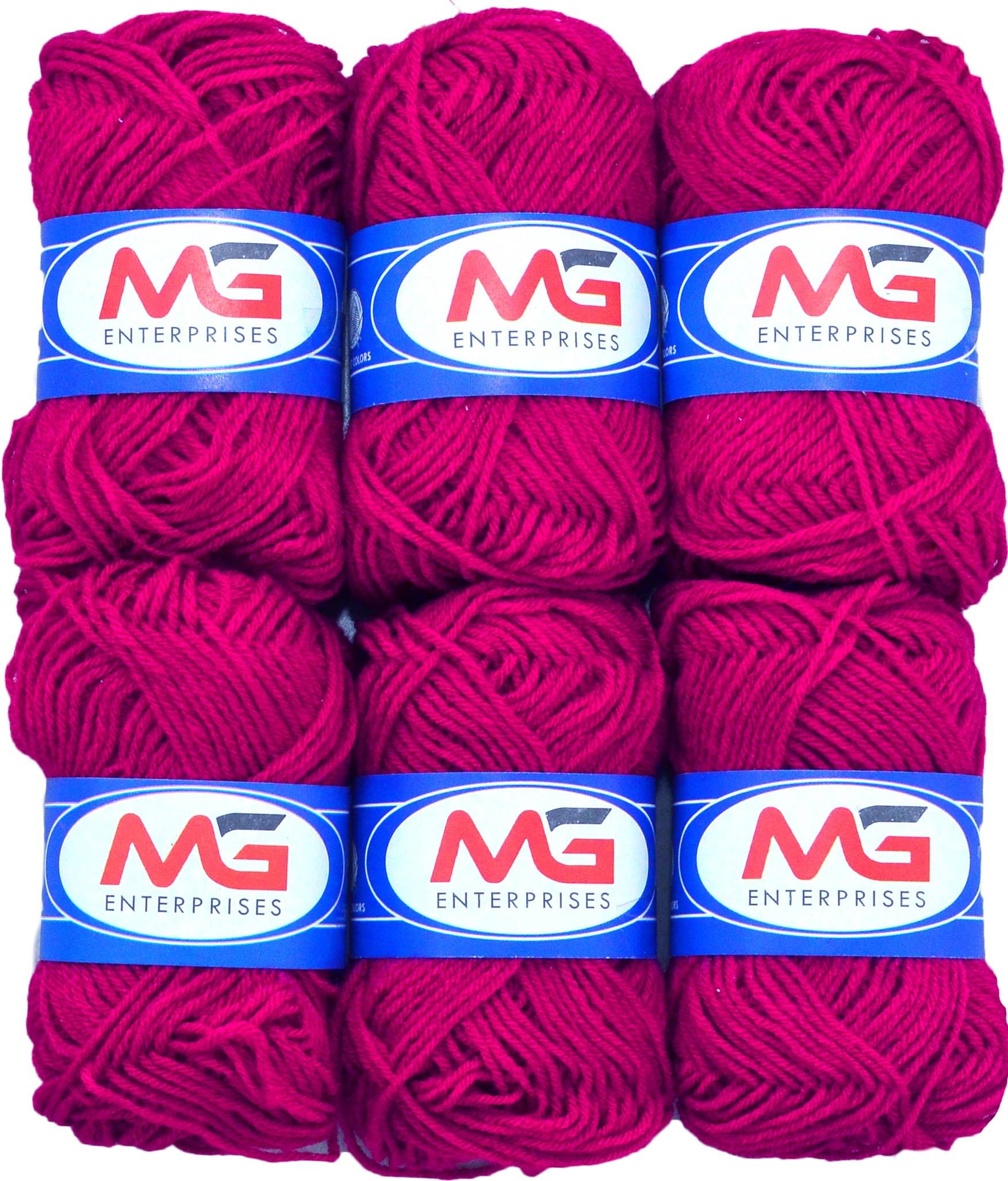     			Wool Dark Magenta (6 pc) M.G  Wool Ball Hand Knitting Wool/Art Craft  Fingering Crochet Hook Yarn, Needle Knitting Yarn Thread Dyed