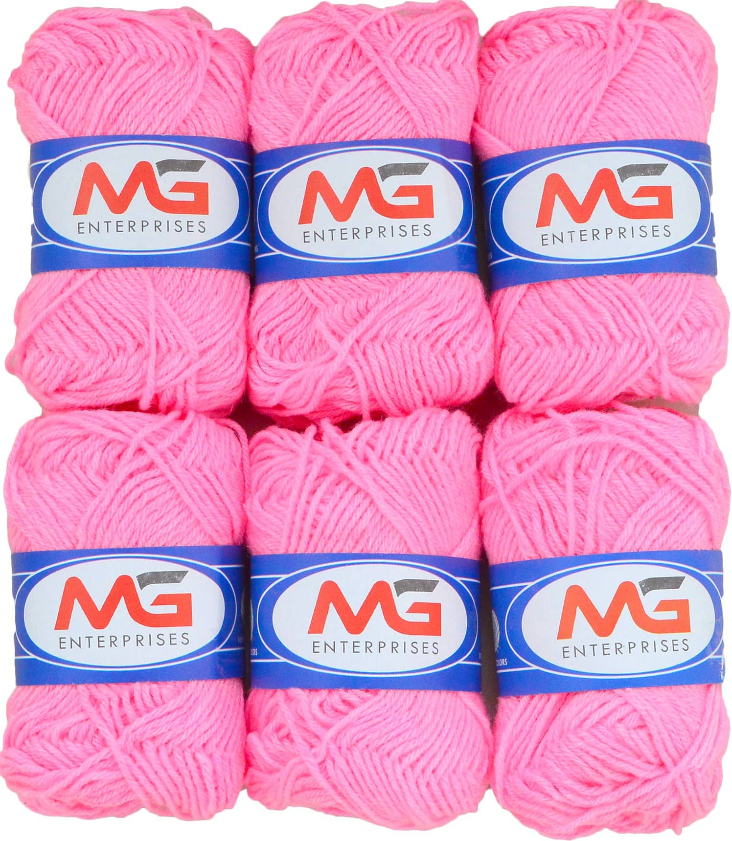Wool Pink (6 pc) M.G  Wool Ball Hand Knitting Wool/Art Craft  Fingering Crochet Hook Yarn, Needle Knitting Yarn Thread Dyed