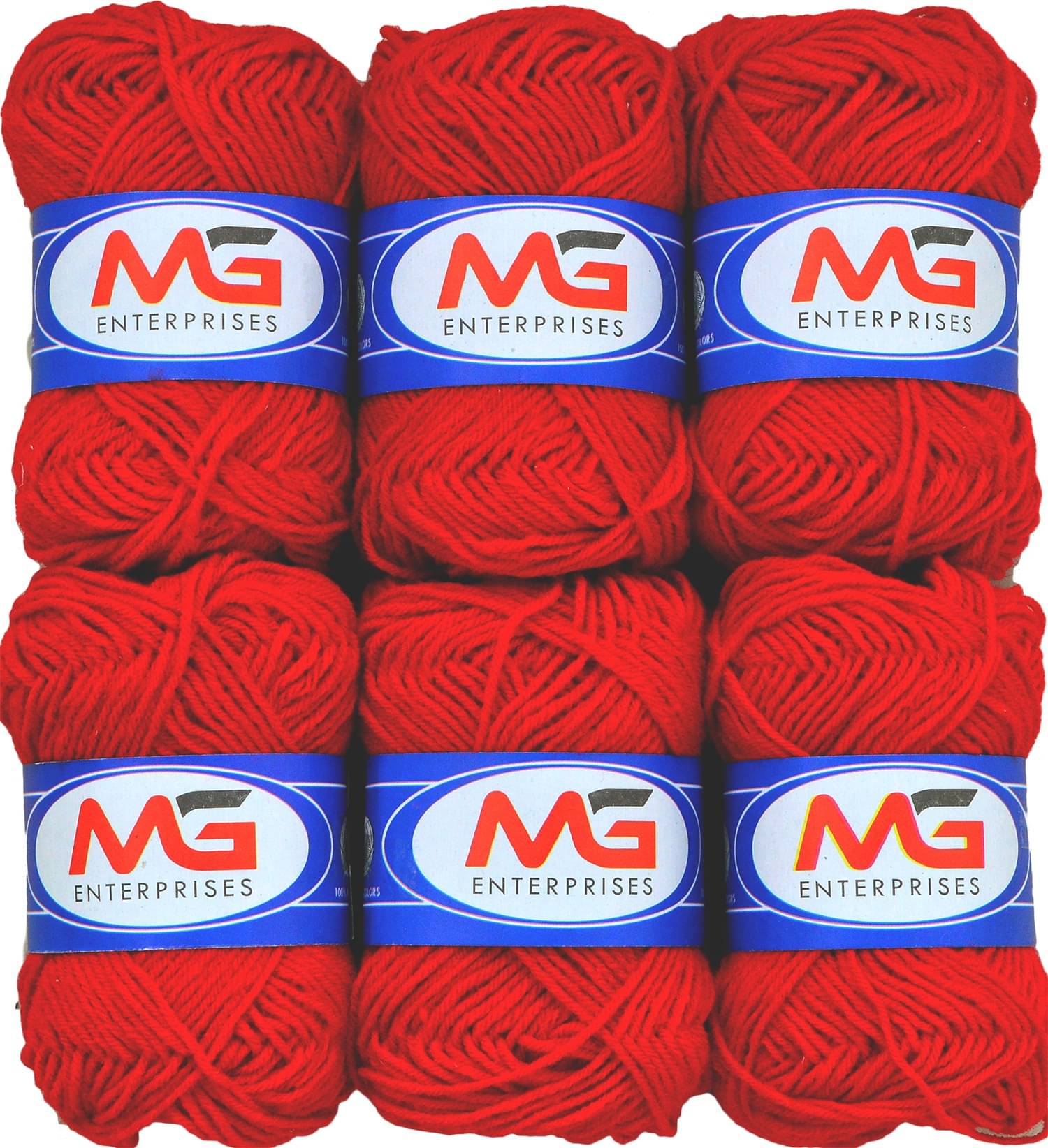     			Wool Red (6 pc) M.G  Wool Ball Hand Knitting Wool/Art Craft  Fingering Crochet Hook Yarn, Needle Knitting Yarn Thread Dyed