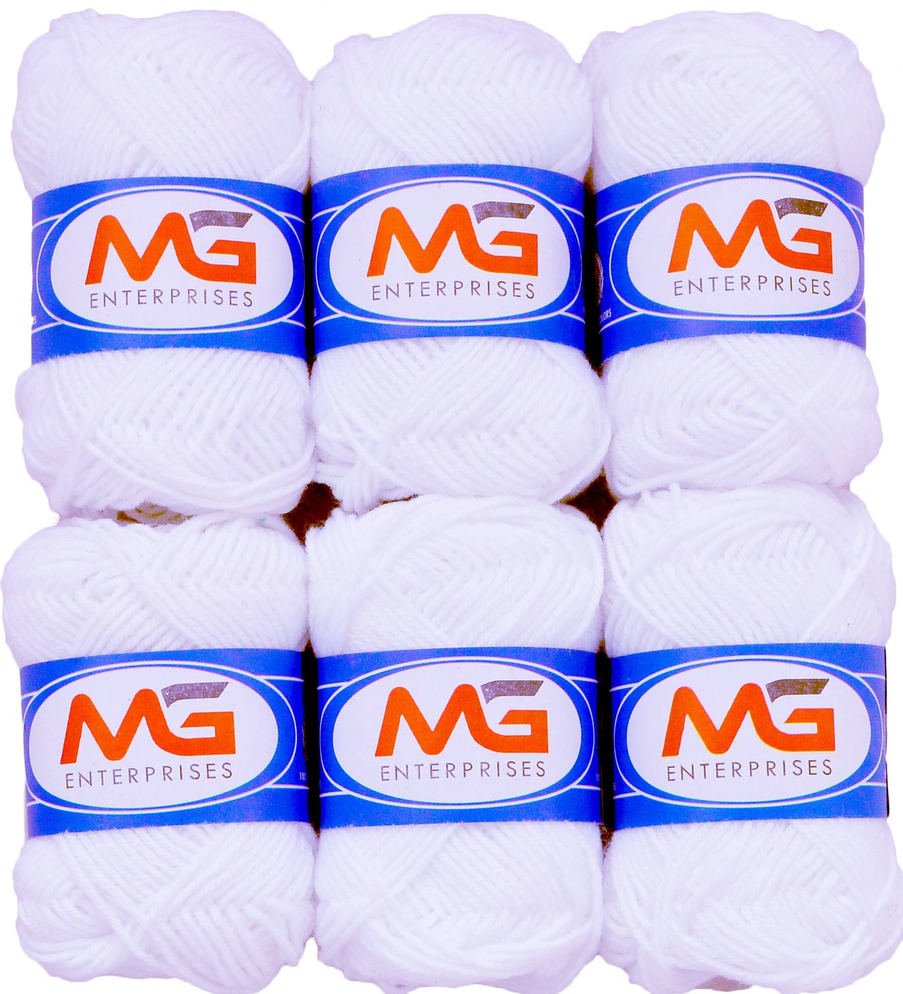     			Wool White (6 pc) M.G  Wool Ball Hand Knitting Wool/Art Craft  Fingering Crochet Hook Yarn, Needle Knitting Yarn Thread Dyed