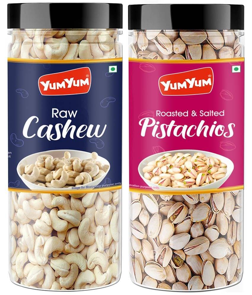 YUM YUM Premium Jumbo Pista (150g) and Cashew (150g) 300g Dry Fruits Combo - Pistachios, Cashews YUM YUM Premium Jumbo Pista (150g) and Cashew (150g) 300g Dry Fruits Combo - Pistachios, Cashews