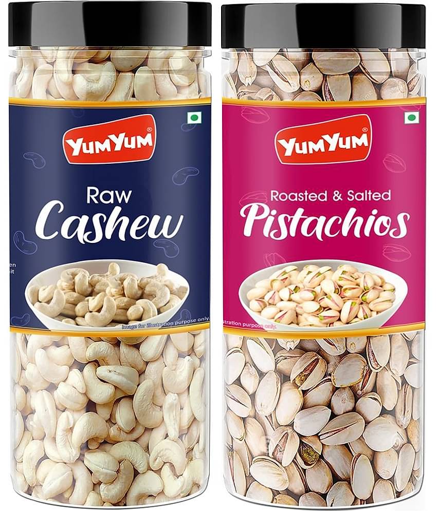 YUM YUM Premium Jumbo Pista (150g) and Cashew (150g) 300g Dry Fruits Combo - Pistachios, Cashews