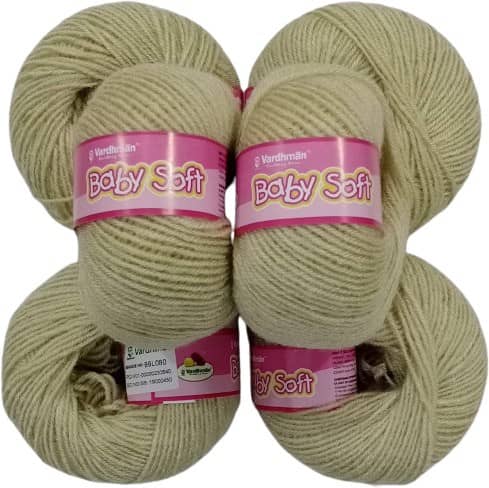 Yarn Baby Soft Wool for Hand Knitting Fingering Crochet Hook (Skin) -Shade no.BBL080 150 gram Pack of (6)
