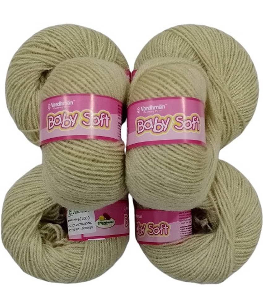 Yarn Baby Soft Wool for Hand Knitting Fingering Crochet Hook (Skin) -Shade no.BBL080 150 gram Pack of (6)