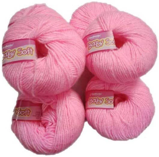 Yarn Baby Soft Wool for Hand Knitting Fingering Crochet Hook (Baby Pink) -Pack of 6