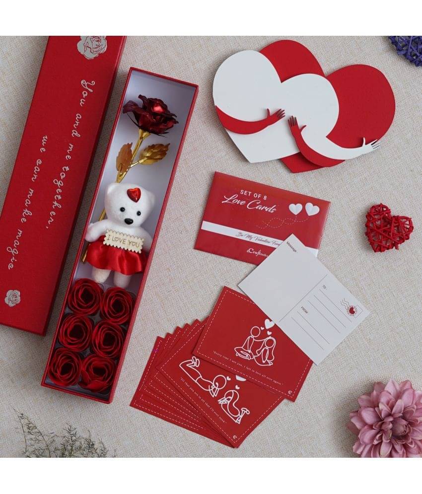     			eCraftIndia Red Paper Valentine Hamper