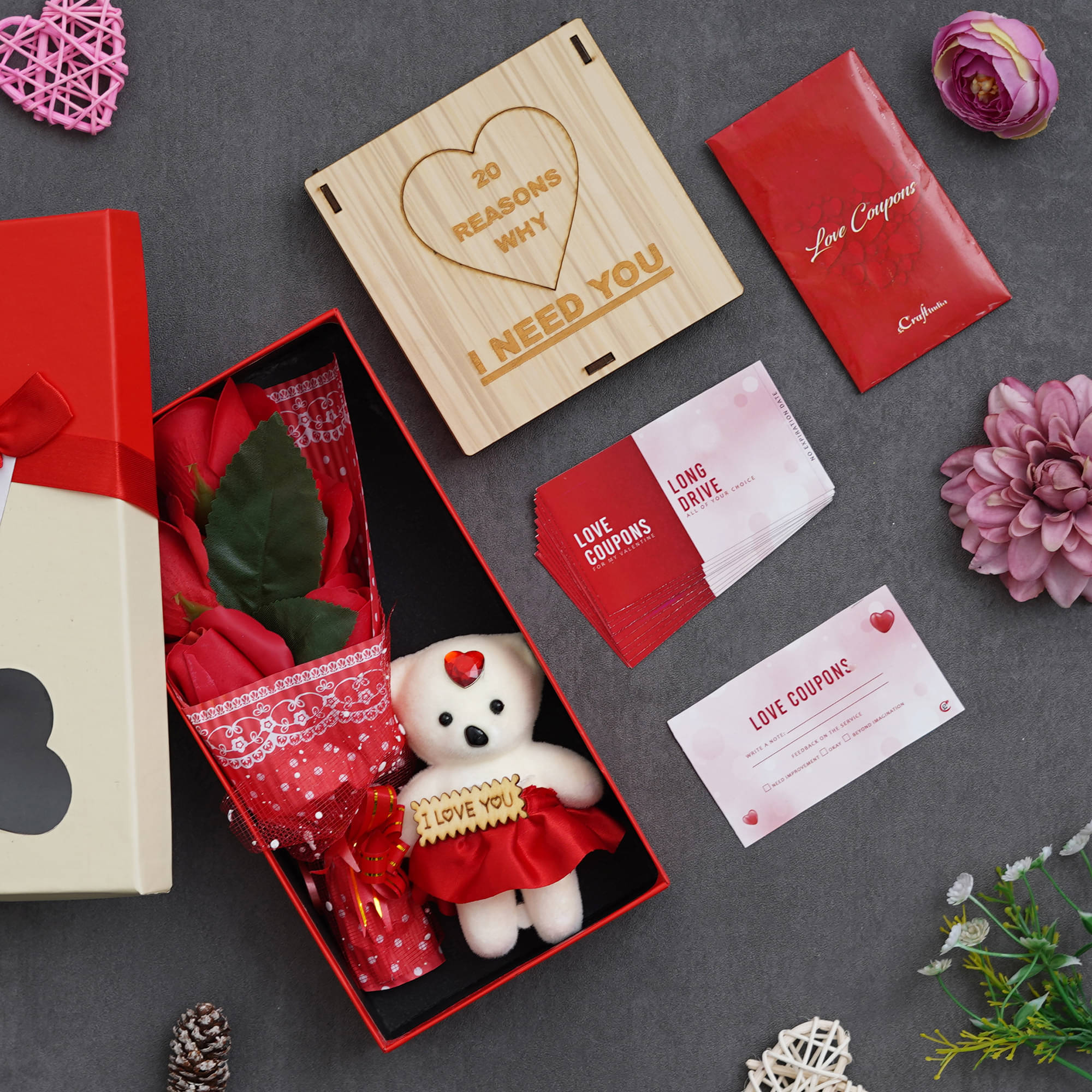     			eCraftIndia Red Paper Valentine Hamper