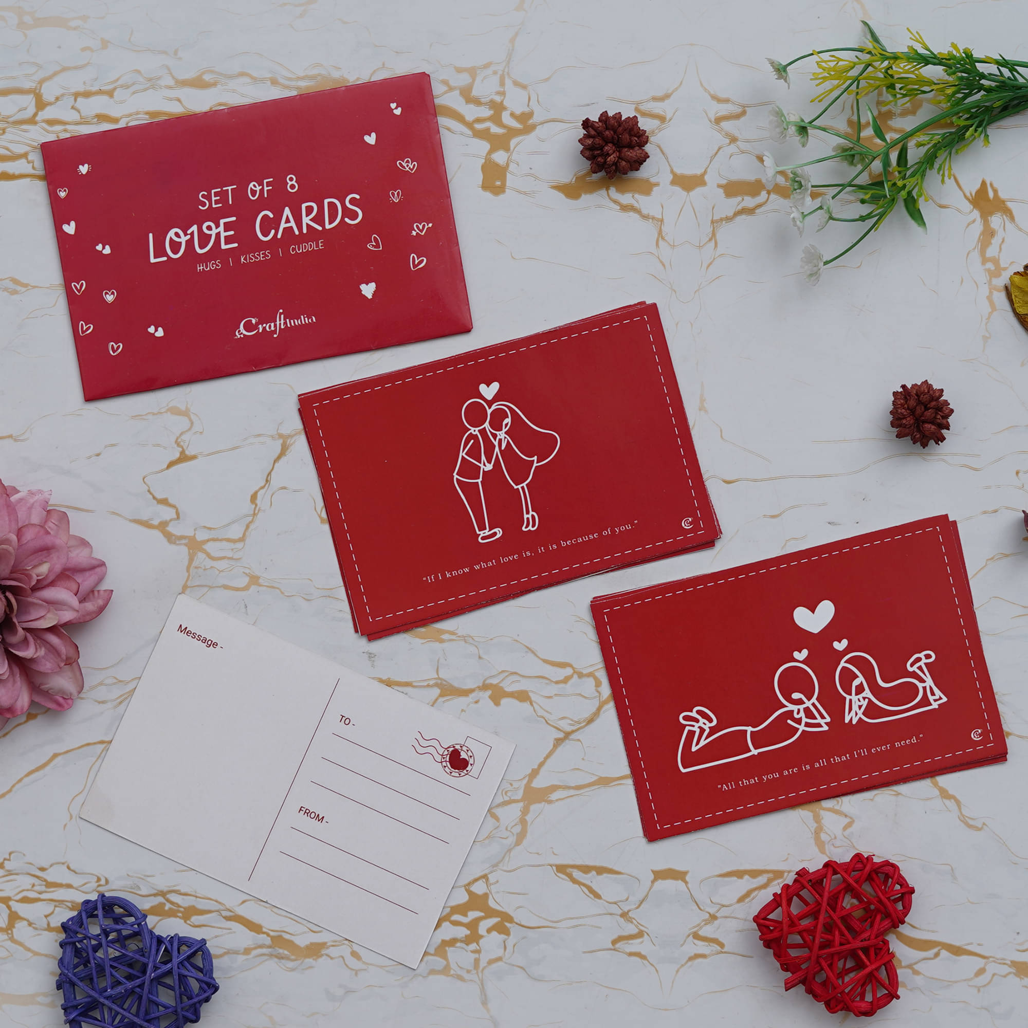     			eCraftIndia Set of 8 Valentine Love Gift Cards
