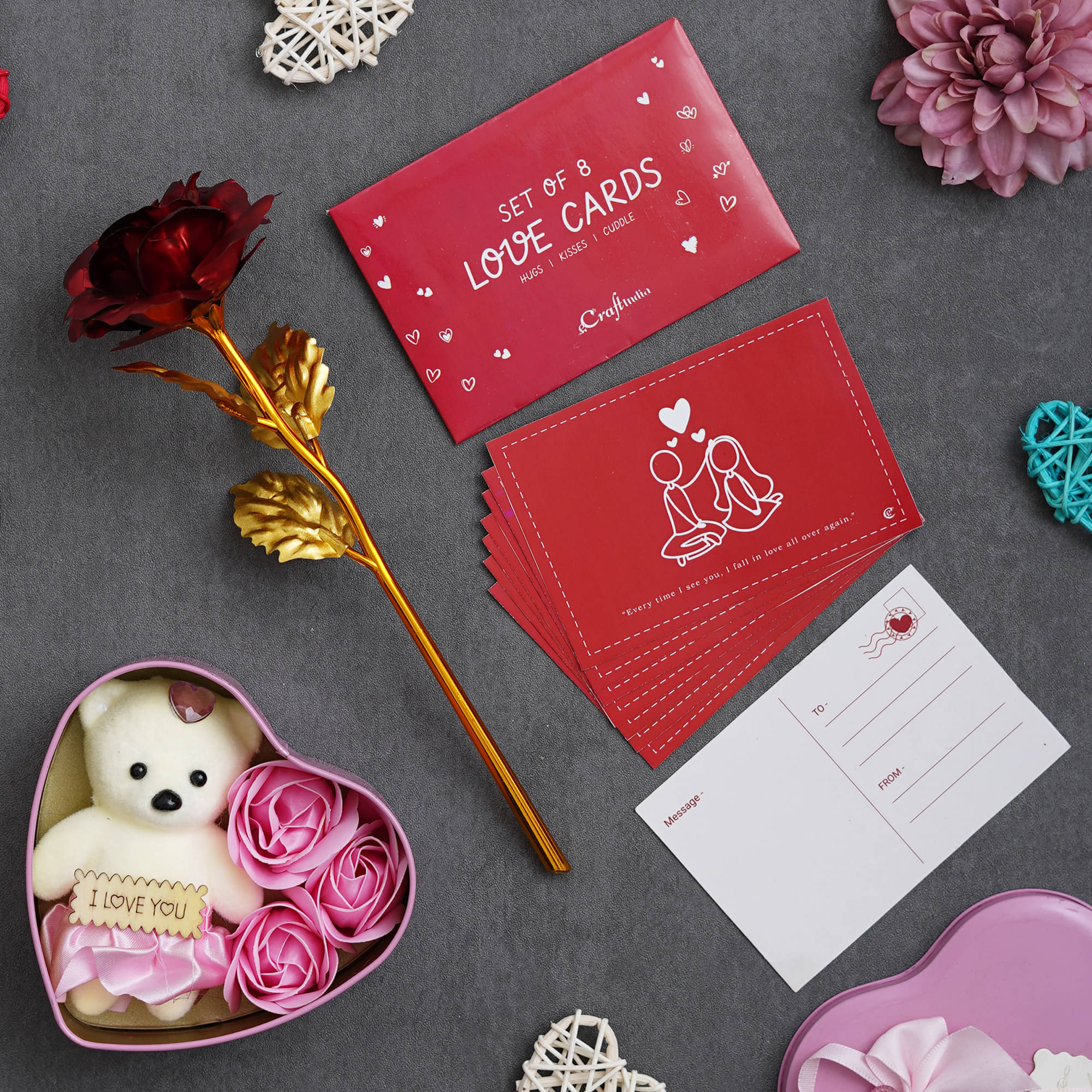     			eCraftIndia Red Paper Valentine Hamper