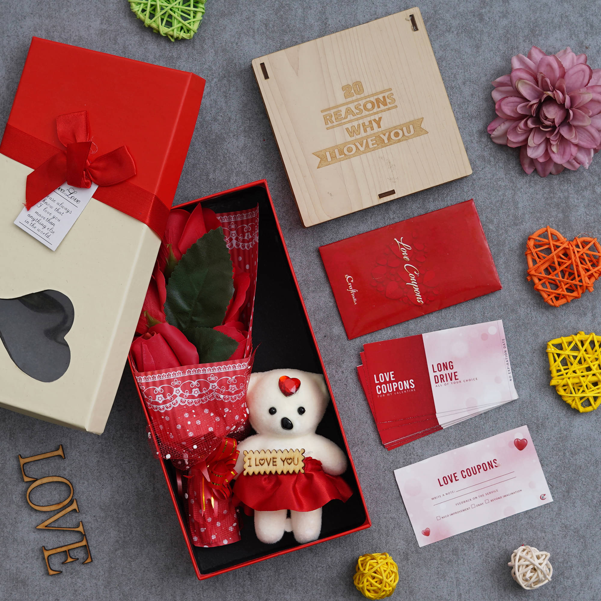     			eCraftIndia Red Paper Valentine Hamper