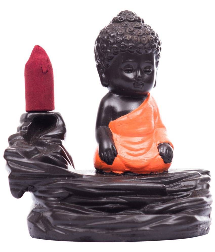 eCraftIndia Brown Meditating Monk Buddha Smoke Fountain Decorative Showpiece eCraftIndia Brown Meditating Monk Buddha Smoke Fountain Decorative Showpiece