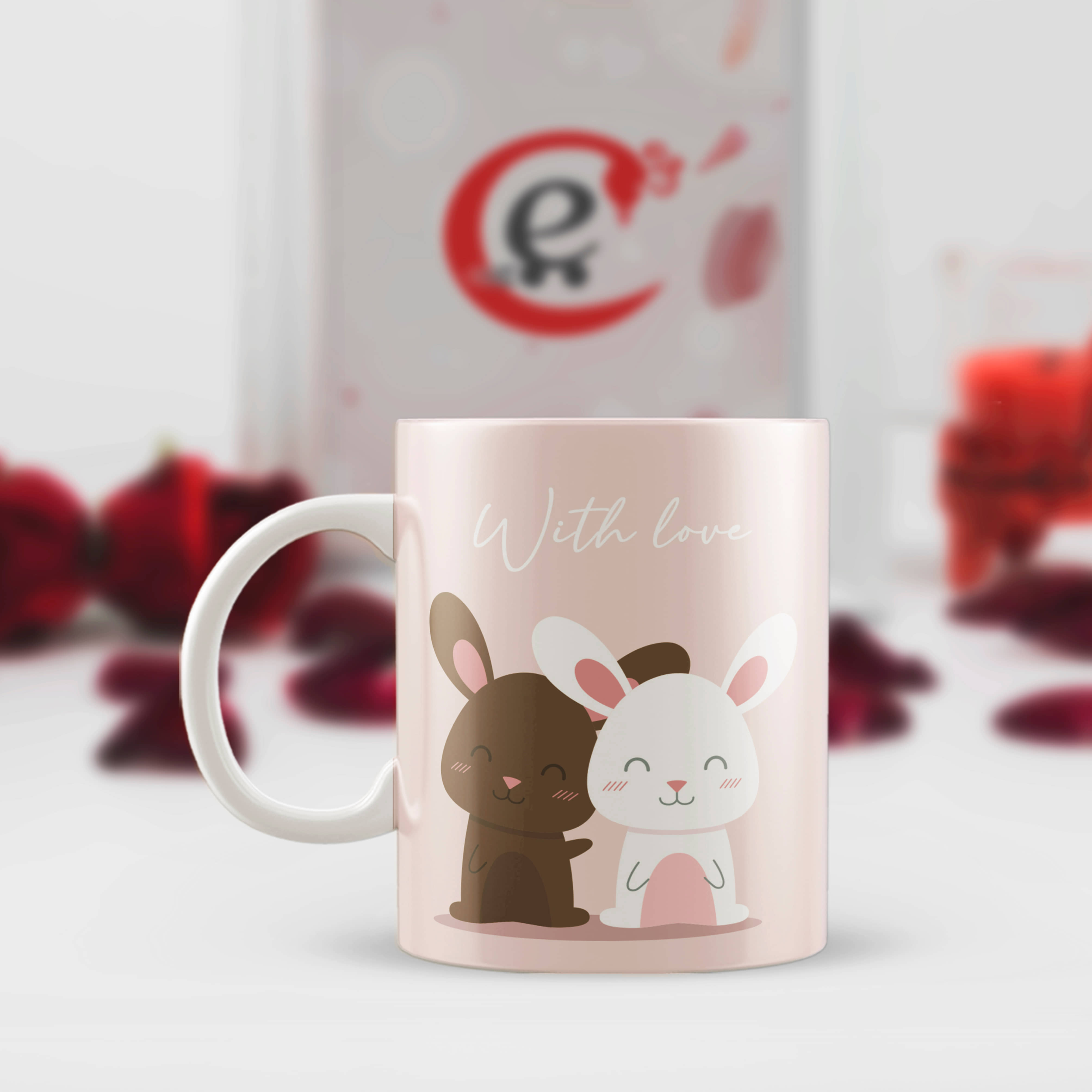 eCraftIndia White Ceramic Valentine Hamper