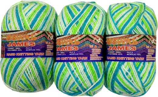 james Knitting Yarn 3ply Wool, 200 gm Best Used with Knitting Needles, Crochet Needles Wool Yarn for Knitting. Shade no.16