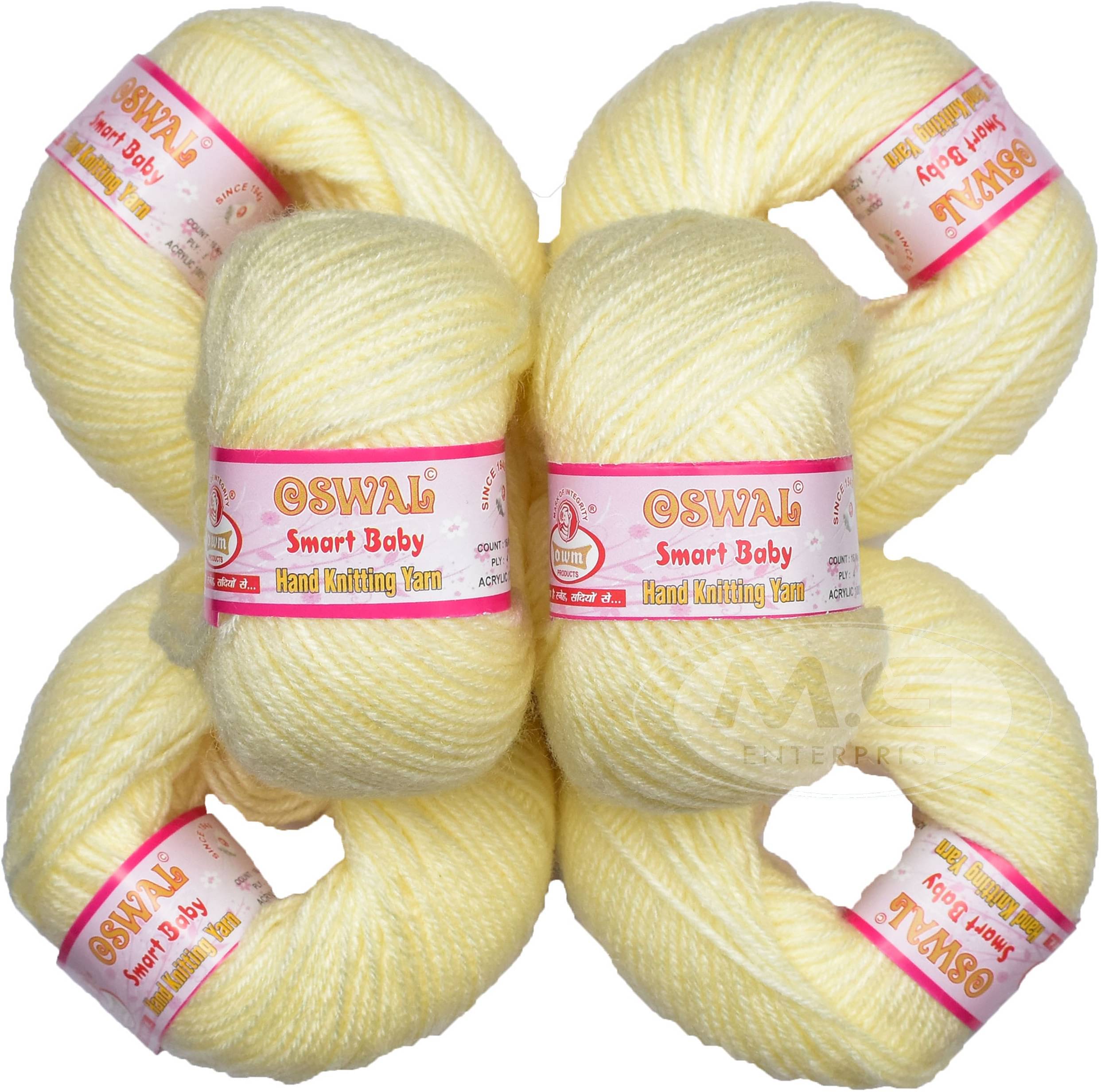     			osl Baby Smart Acrylic Wool Cream (6 pc) Baby Soft 4 ply Wool Ball Hand Knitting Wool/Art Craft Soft Fingering Crochet Hook Yarn, Needle Knitting Yarn Thread Dyed
