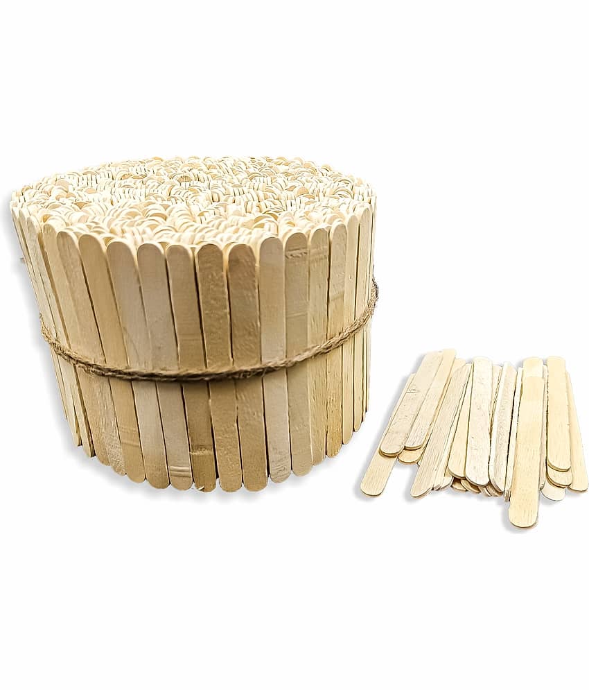 4.5 inch Wooden Ice Cream Sticks- Ice Cream Sticks for Kids, Popsicle Sticks for DIY Crafts, Hobby Crafts, Project Work, Scrapbooking, (Pack of 500 Pcs) - Stationery | Buy online on ZillyBuy