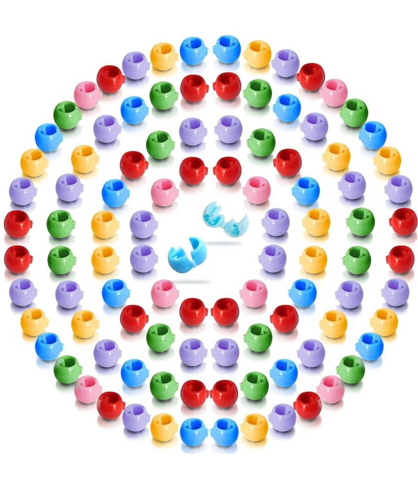 50 Mini Claw Hair Clips | Mini Hair Clip Tiny Round Plastic Hair Claws | Hair Braids Maker Beads | Hair Accessories for Kids & Girls - Jewellery Sets | Buy online on ZillyBuy