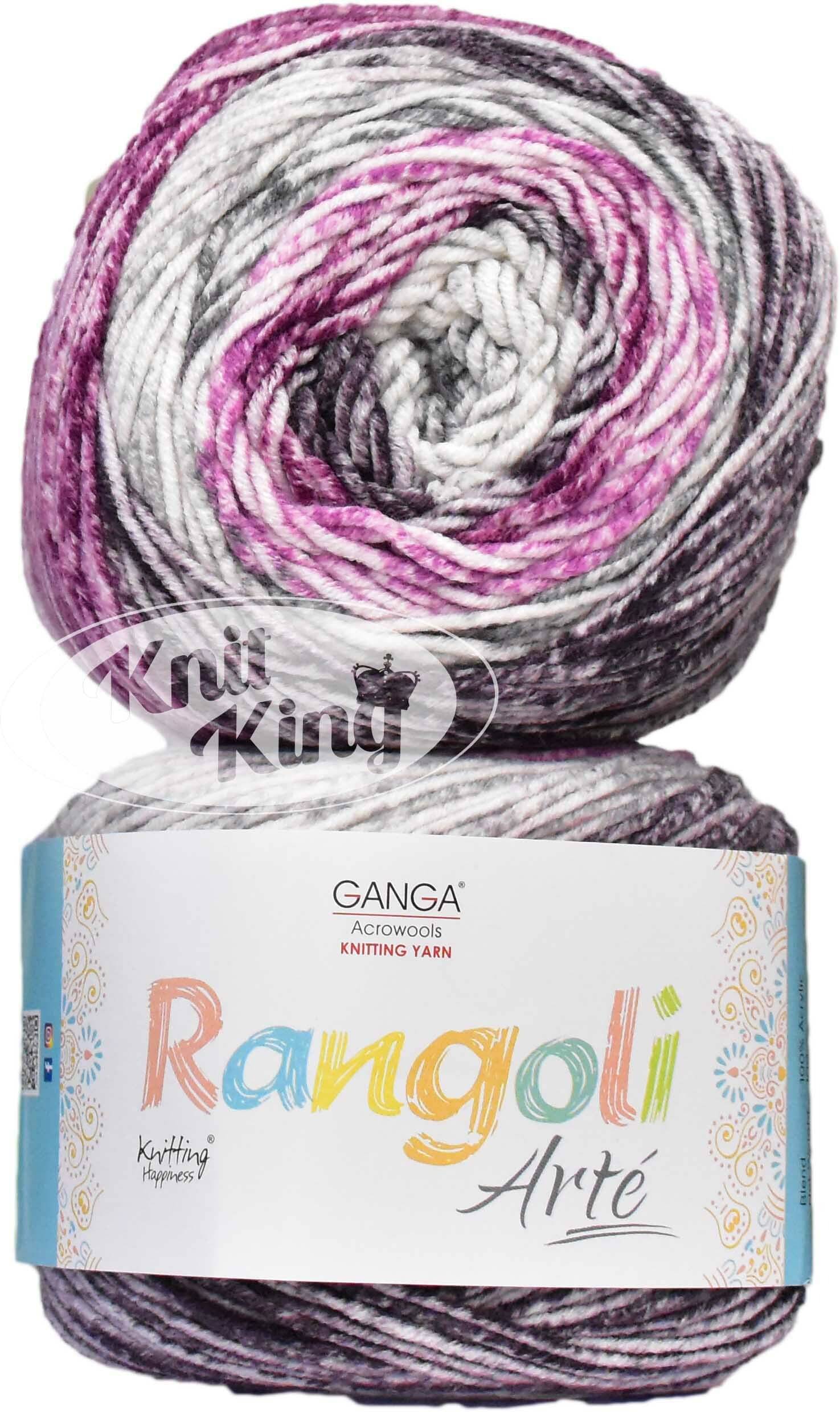 GAN GA Rangoli Arte Purple Grey 400 gm Wool Ball Hand knitting wool P Art-AEHF GAN GA Rangoli Arte Purple Grey 400 gm Wool Ball Hand knitting wool P Art-AEHF