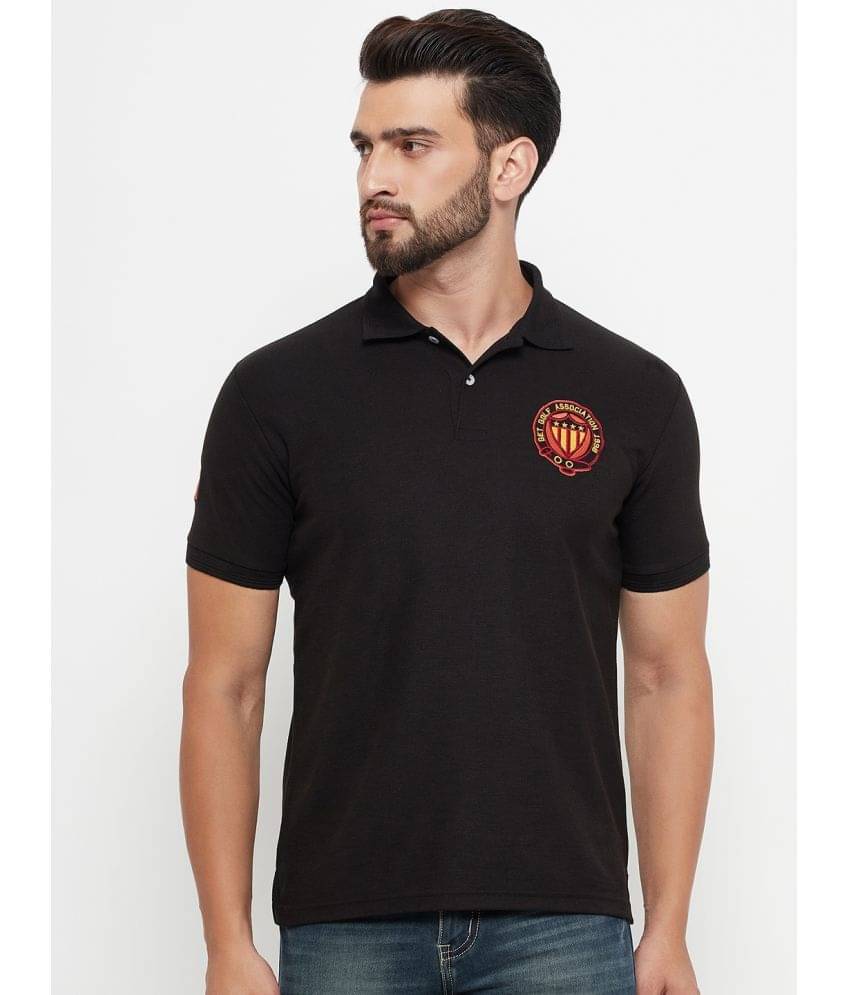 GET GOLF Pack of 1 Cotton Blend Regular Fit Solid Half Sleeves Men's Polo T Shirt ( Black ) GET GOLF Pack of 1 Cotton Blend Regular Fit Solid Half Sleeves Men's Polo T Shirt ( Black )