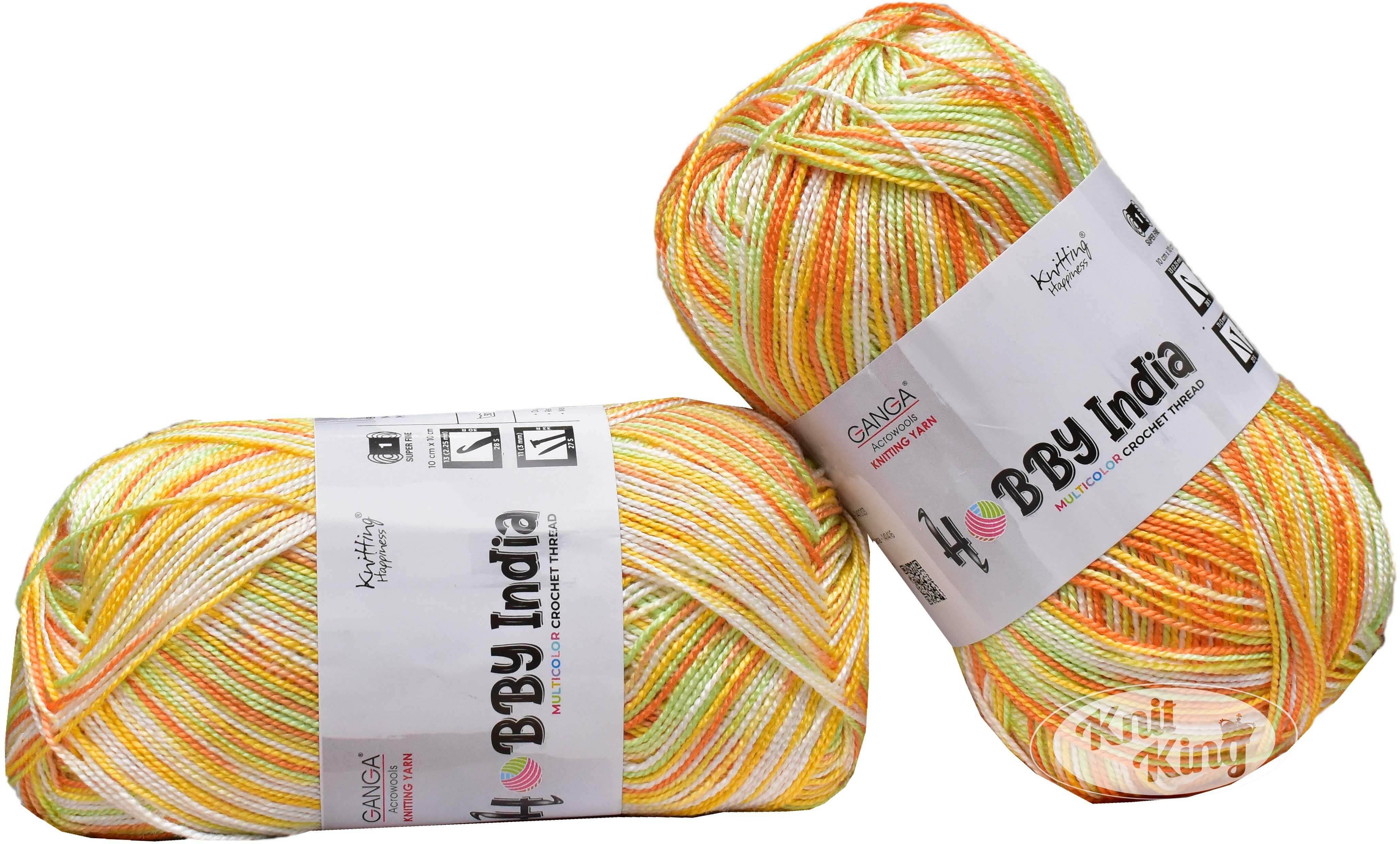 Gan Ga Hobby India Multi Orange 400 gmsWool Ball Hand knitting wool- Art-AEIJ Gan Ga Hobby India Multi Orange 400 gmsWool Ball Hand knitting wool- Art-AEIJ