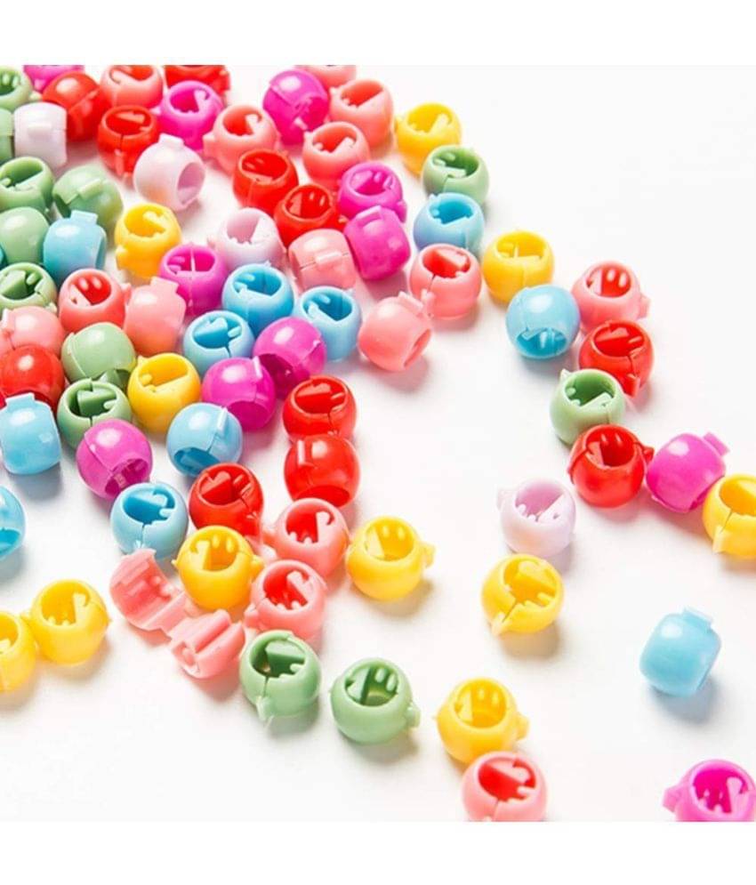     			Hair Accessories Small Hair Claw Beads Clips, Candy Color Plastic Hair Clips for Girls & Women - Multicolor | Pack of 50 Pieces