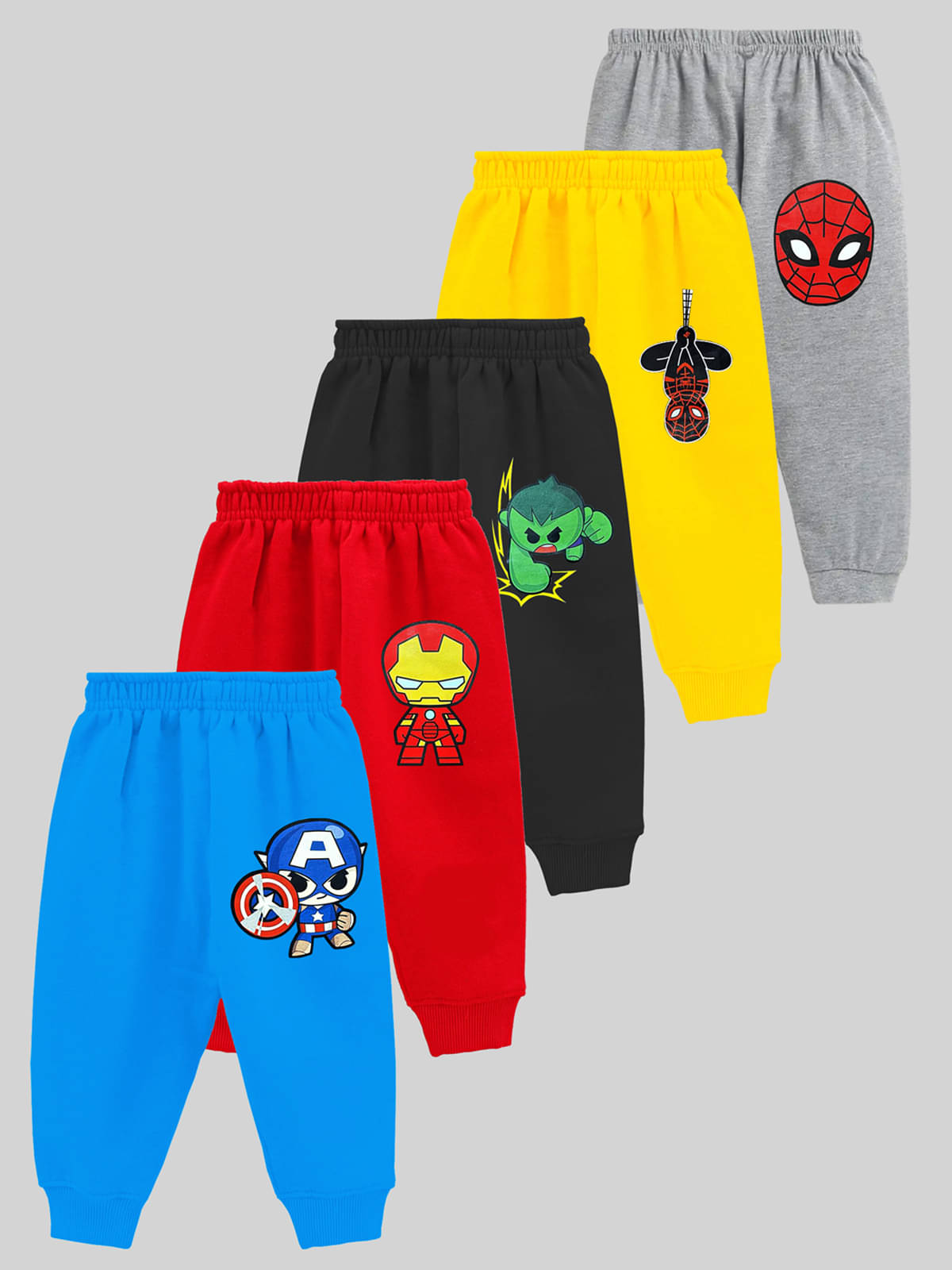 Kuchipoo Pack of 5 Boys Cotton Blend Trackpant ( Multicolor7 ) Kuchipoo Pack of 5 Boys Cotton Blend Trackpant ( Multicolor7 )