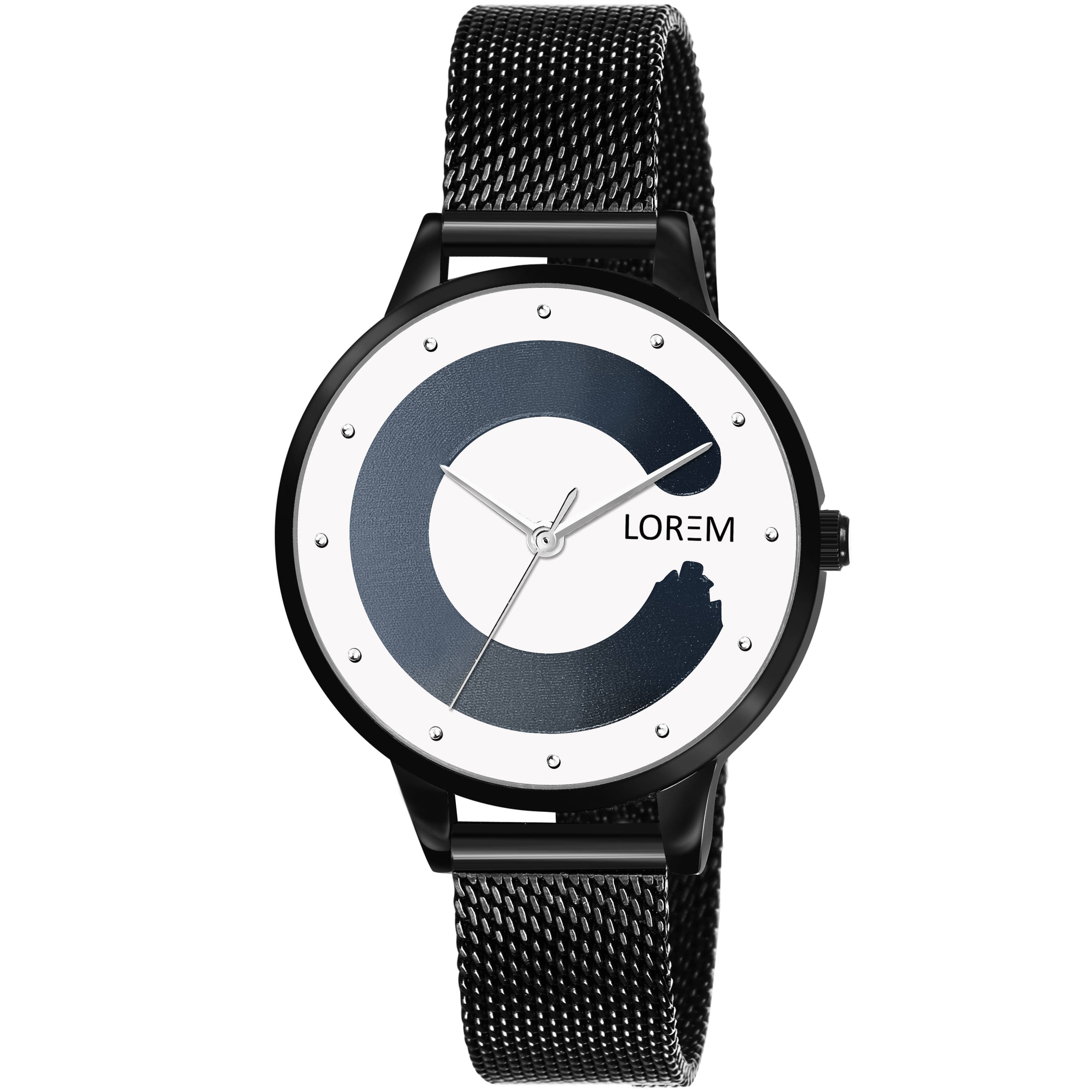     			Lorem Black Stainless Steel Analog Womens Watch