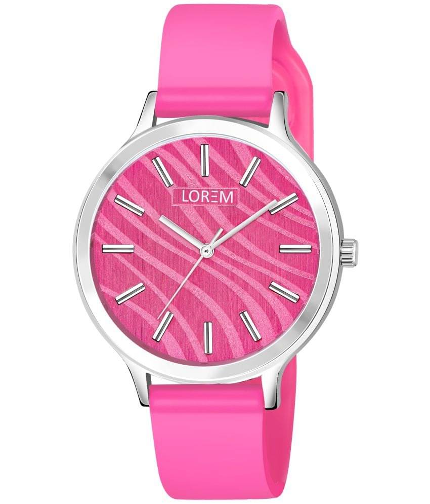     			Lorem Pink Plastic Analog Womens Watch
