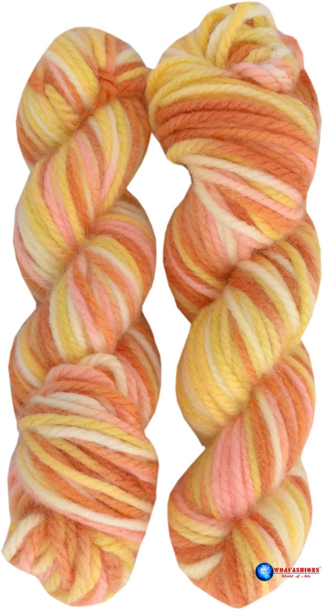     			Motu Thick Chunky Hand Knitting Yarn (Multi Citrus) (Hanks-200 grams)