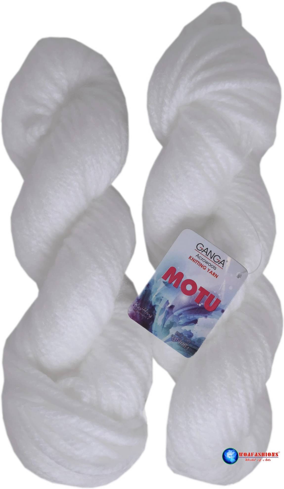     			Motu Thick Chunky Wool Hand Knitting Yarn (White) (Hanks-200gms)