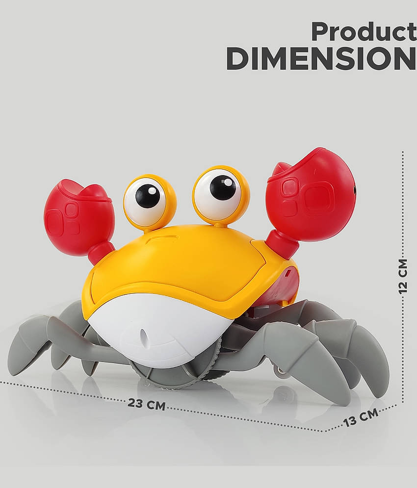 NHR Crawling Crab Baby Musical Kids Toy with LED Lights & Rechargeable Battery | Interactive Early Learning and Entertainment Toys for Kids Toddlers & Infants(Yellow)