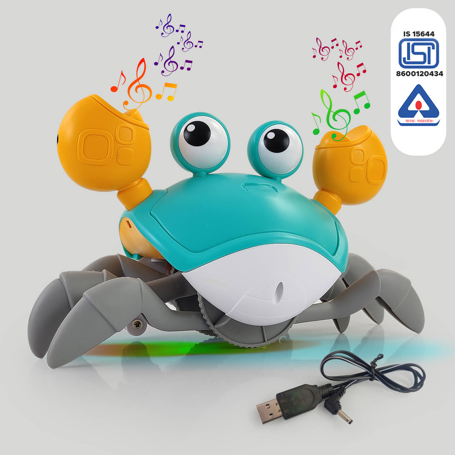     			NHR Crawling Crab Baby Musical Kids Toy with LED Lights & Rechargeable Battery | Interactive Early Learning and Entertainment Toys for Kids Toddlers & Infants(Blue)