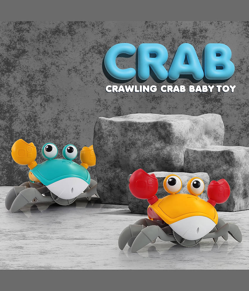 NHR Crawling Crab Baby Musical Kids Toy with LED Lights & Rechargeable Battery | Interactive Early Learning and Entertainment Toys for Kids Toddlers & Infants(Blue)