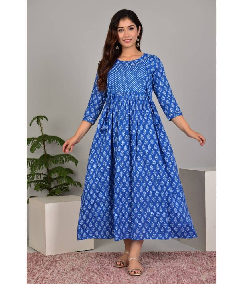 Nevisha Style Blue Cotton Maternity Kurta Single