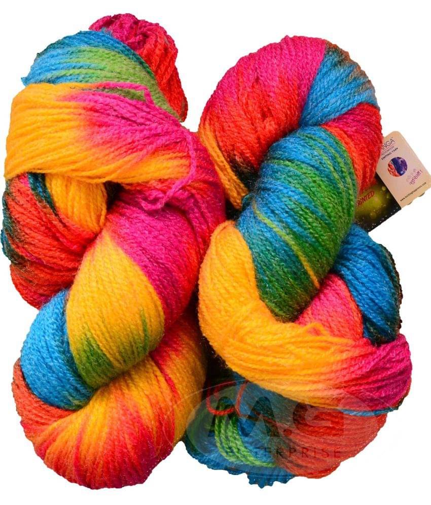 Represents Ganga Glow Knitting Yarn Wool, Rainbow 200 gm . Art-CJE Represents Ganga Glow Knitting Yarn Wool, Rainbow 200 gm . Art-CJE