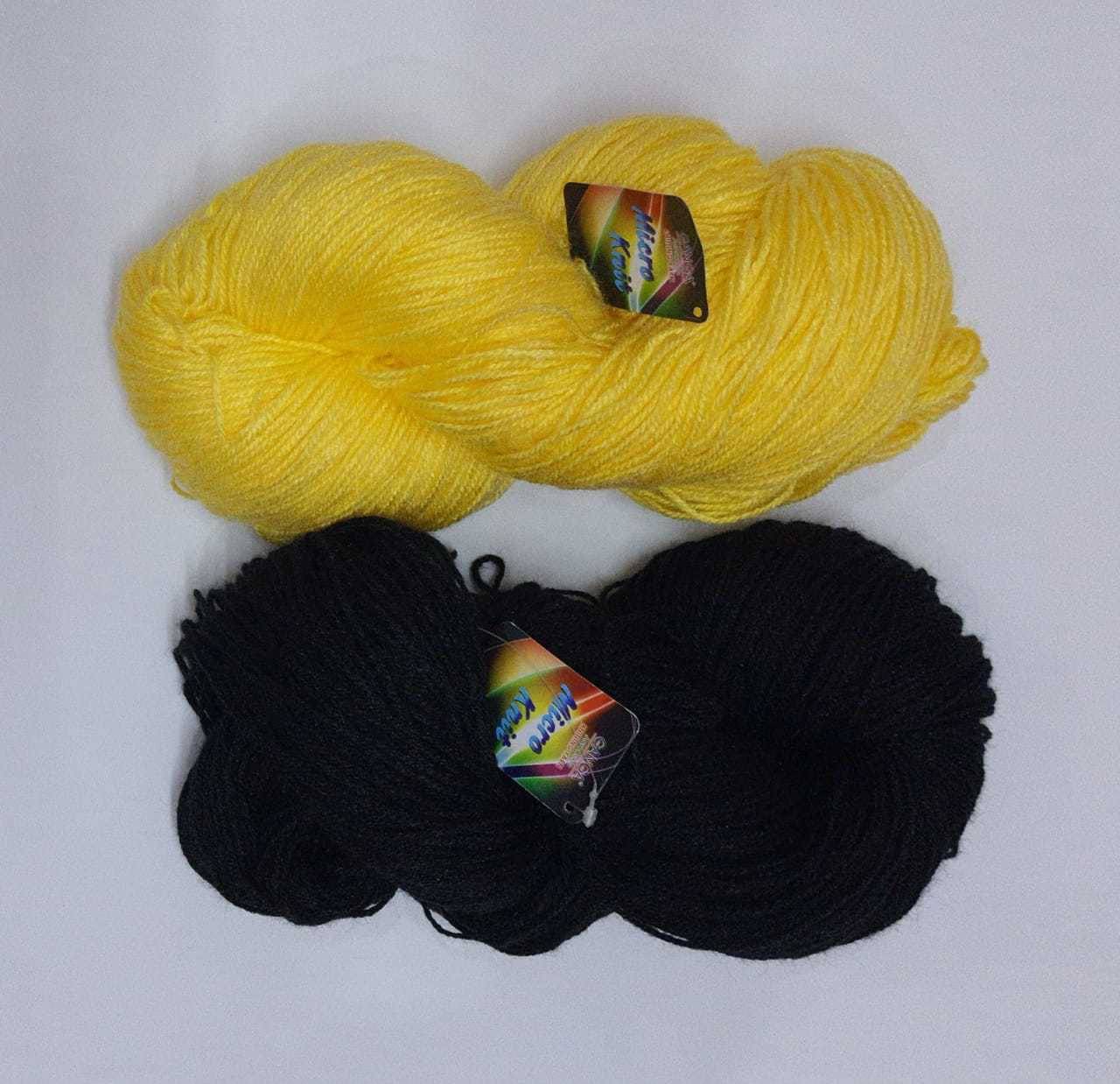 SOFT MICRO ACRYLIC KNITTING WOOL BLACK YELLOW COMBO ( 300 GRAM ) SOFT MICRO ACRYLIC KNITTING WOOL BLACK YELLOW COMBO ( 300 GRAM )