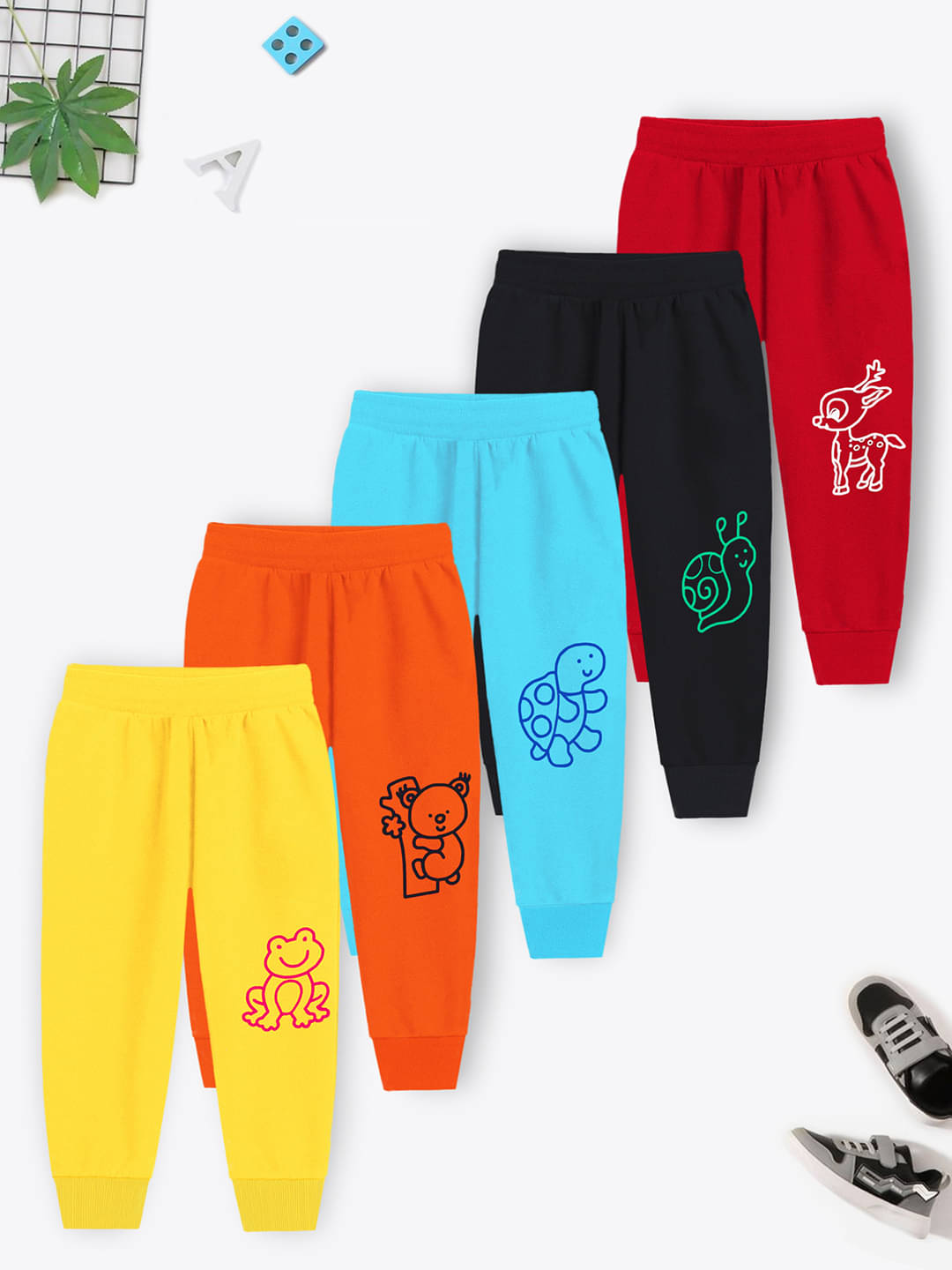     			Trampoline Pack of 5 Baby Boys Cotton Blend Trackpant ( Multicolor )