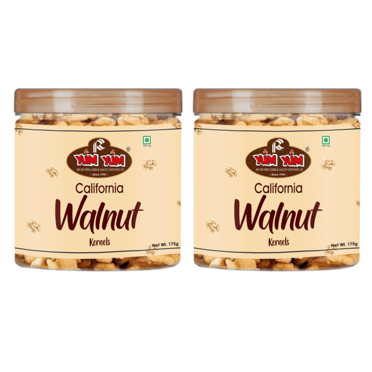 YUM YUM Premium California Walnut Kernels Akhrot Giri 350g (Pack of 2-175g Jar Each)     			YUM YUM Premium California Walnut Kernels Akhrot Giri 350g (Pack of 2-175g Jar Each)