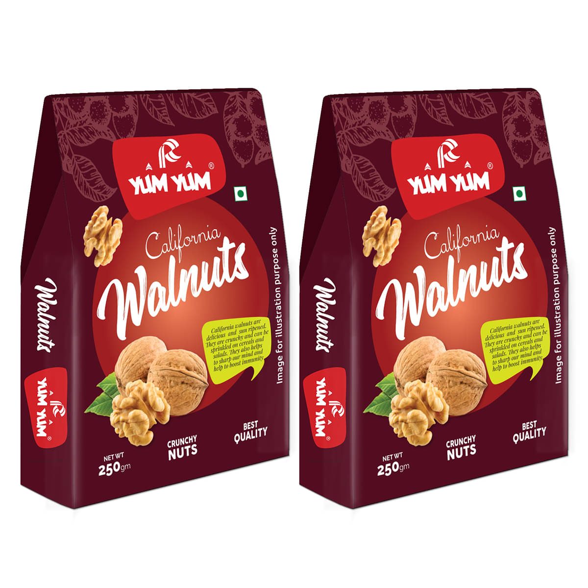     			YUM YUM California Walnut Kernels (Akhrot Giri) Walnuts (2 x 250 g)