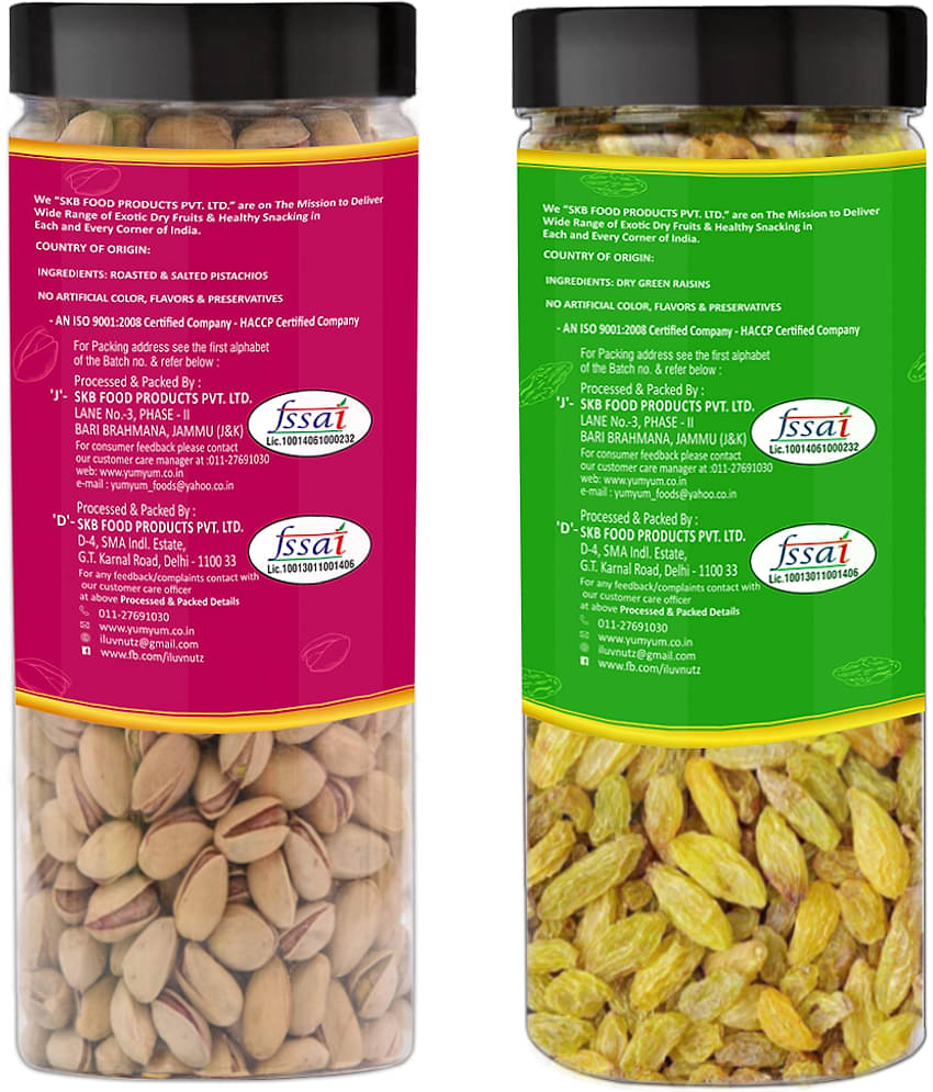 YUM YUM Premium Dry Fruits Combo Pack 300 g (Pistachios 150g & Raisins 150 g)
