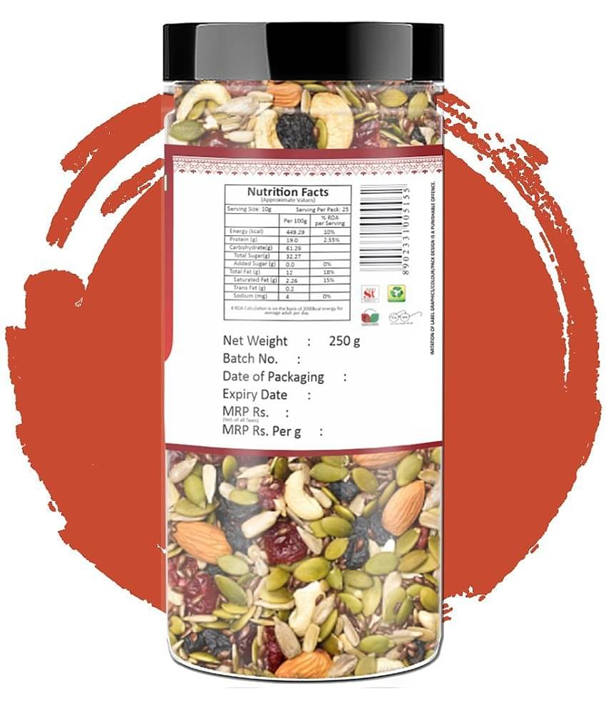 YUM YUM Premium Mixed Dry Fruits Healthy Dried Nutmix, 250g- Assorted Nuts (250 g)