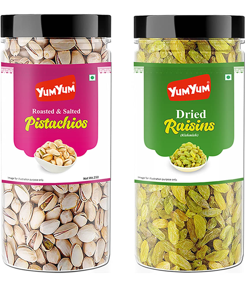 YUM YUM Premium Pista Nut (250g) & Raisins Kishmish (250g) Dry Fruits Combo