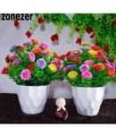 zonezer - Multicolor Sunflower Artificial Flowers with Basket ( Pack of 2 )