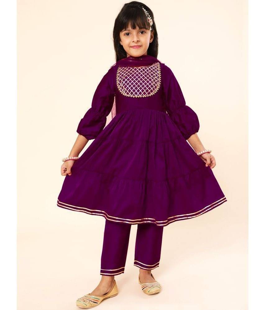 A.T.U.N. Girls Polyester Kurta and Pant Set ( Pack of 1 , Wine ) A.T.U.N. Girls Polyester Kurta and Pant Set ( Pack of 1 , Wine )