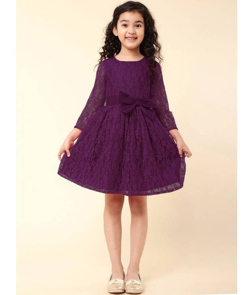 A.T.U.N. Net Frock For Girls ( Pack of 1 , Wine ) A.T.U.N. Net Frock For Girls ( Pack of 1 , Wine )